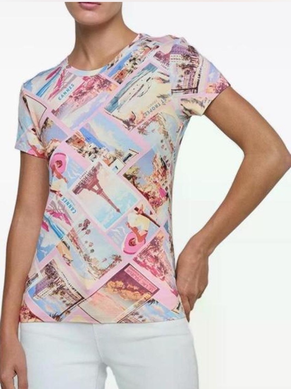 NWT, L'AGENCE Ressi Tee, size S, Multi-Print  Tee, current season, MSRP $115.00 - Picture 4 of 13